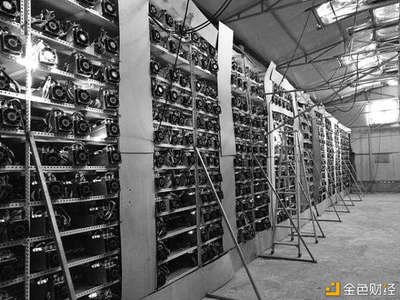 A visual representation of a large-scale cryptocurrency mining farm.