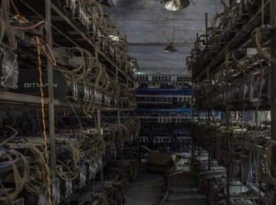 An illustration of a modern mining rig setup, showcasing advancements that could lower future costs